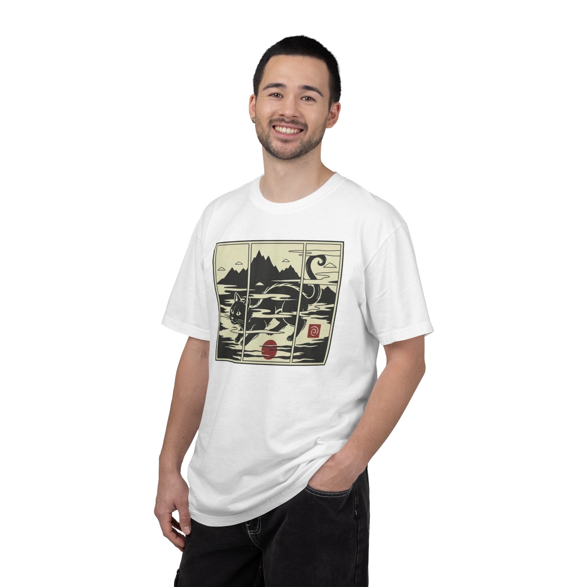 Ukiyo-e Cat Triptych T-Shirt — Japanese-Inspired Art Tee
