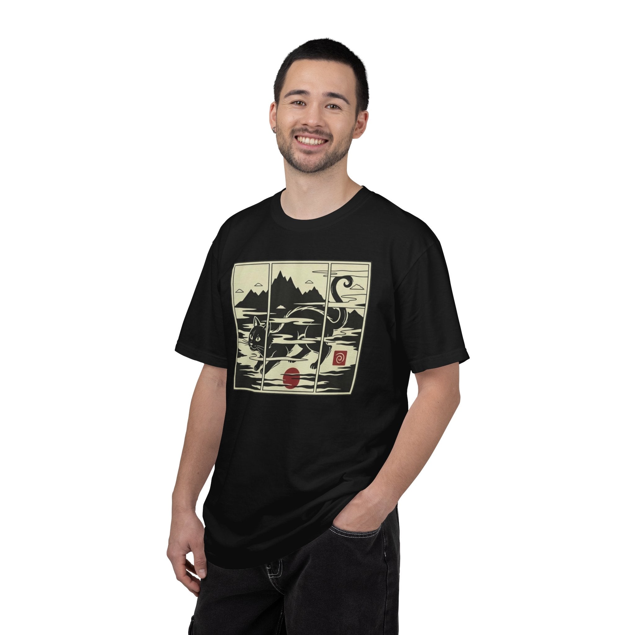 Ukiyo-e Cat Triptych T-Shirt — Japanese-Inspired Art Tee