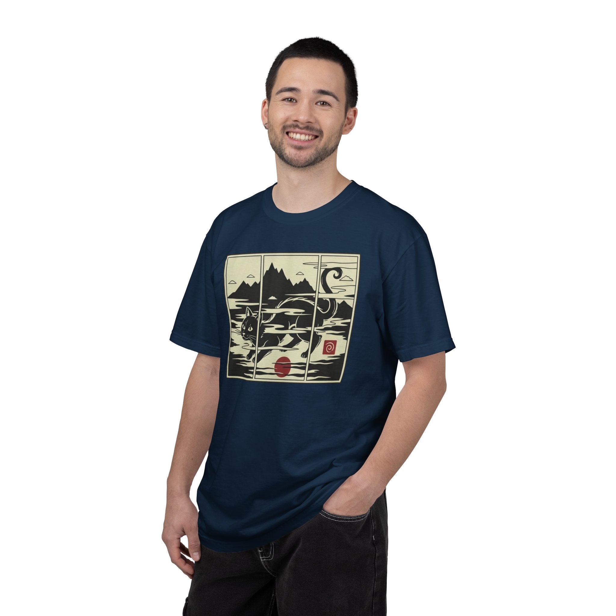 Ukiyo-e Cat Triptych T-Shirt — Japanese-Inspired Art Tee
