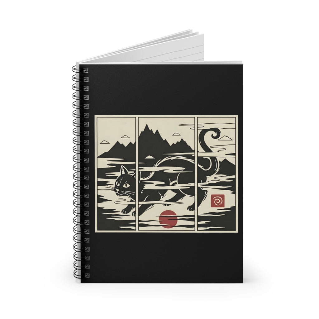 Notebook — Ukiyo-e Inspired Cat Tryptich