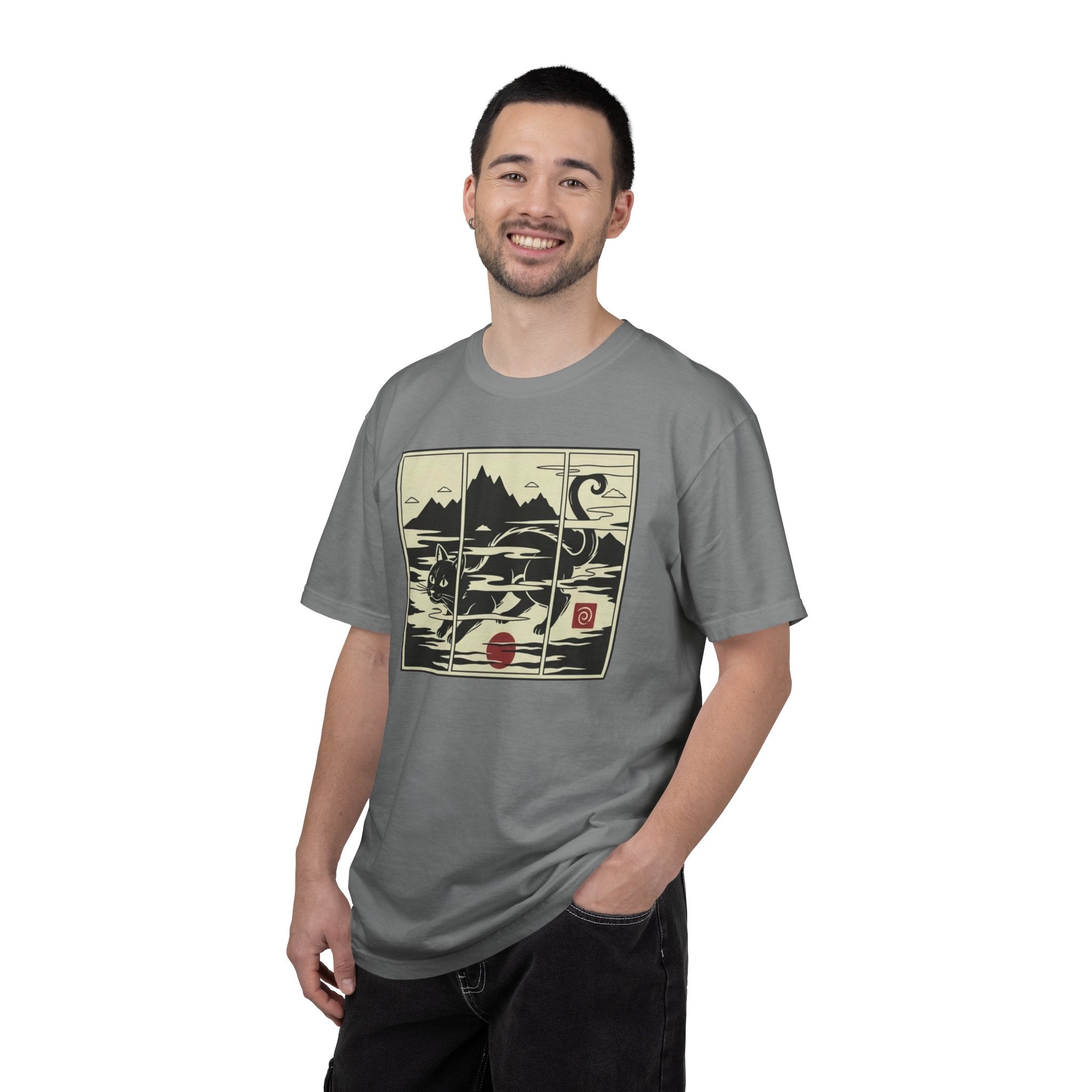 Ukiyo-e Cat Triptych T-Shirt — Japanese-Inspired Art Tee