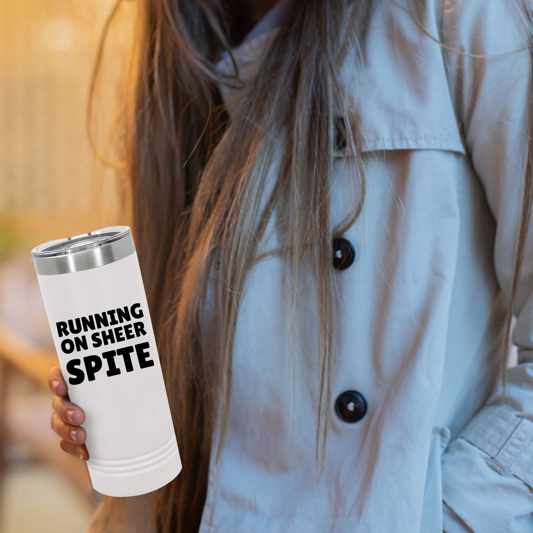 22oz Skinny Tumbler — Durable Powder-Finish Travel Cup (17 Colors)