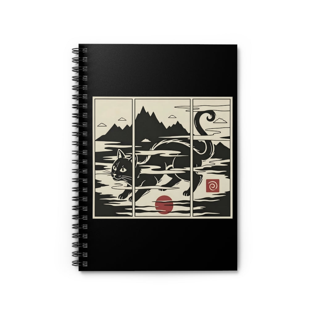 Notebook — Ukiyo-e Inspired Cat Tryptich