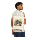 Canvas Tote Bag — Woodblock Style Mountain Mist Cat