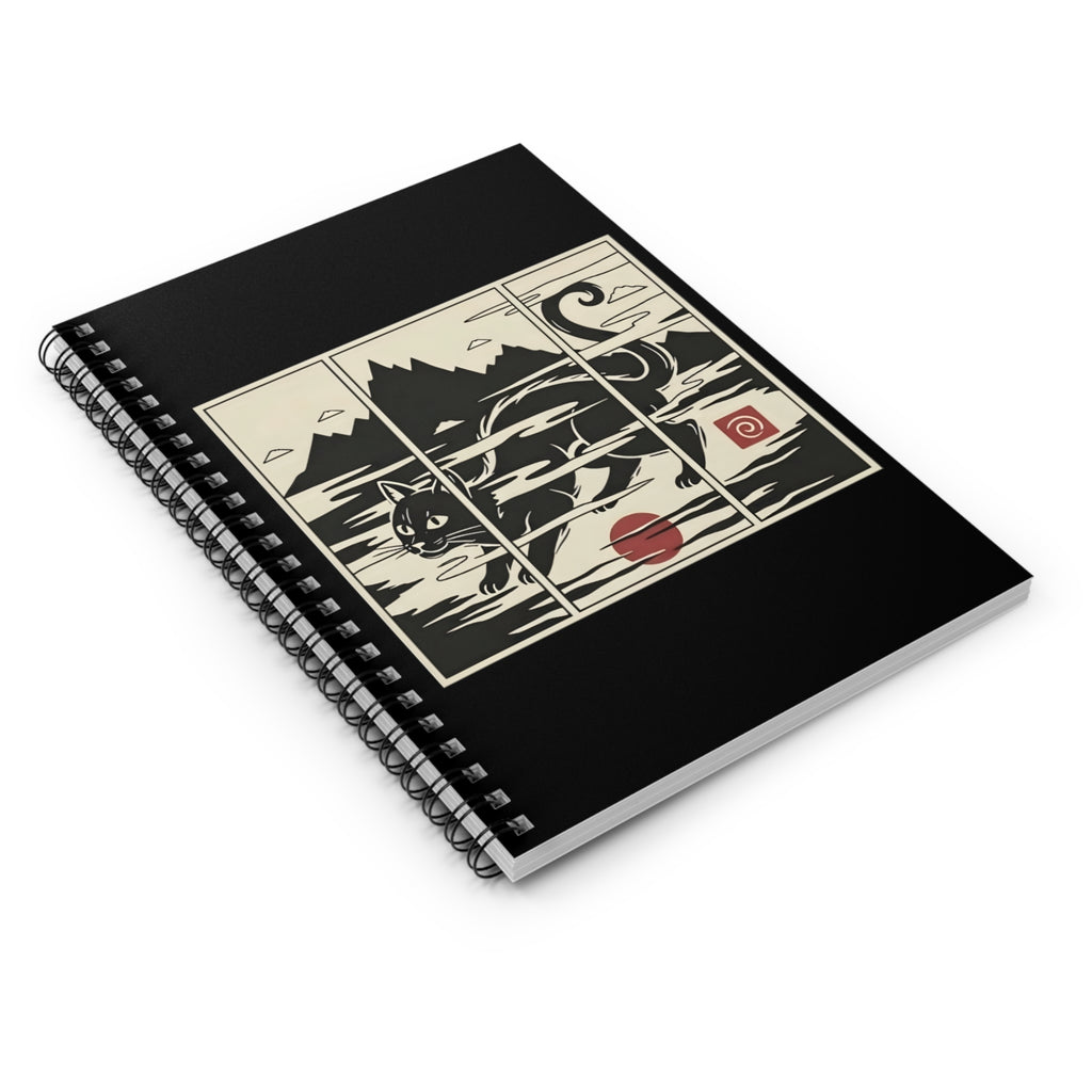 Notebook — Ukiyo-e Inspired Cat Tryptich